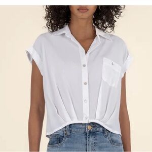 Kut from the Kloth White Button-Down Shirt